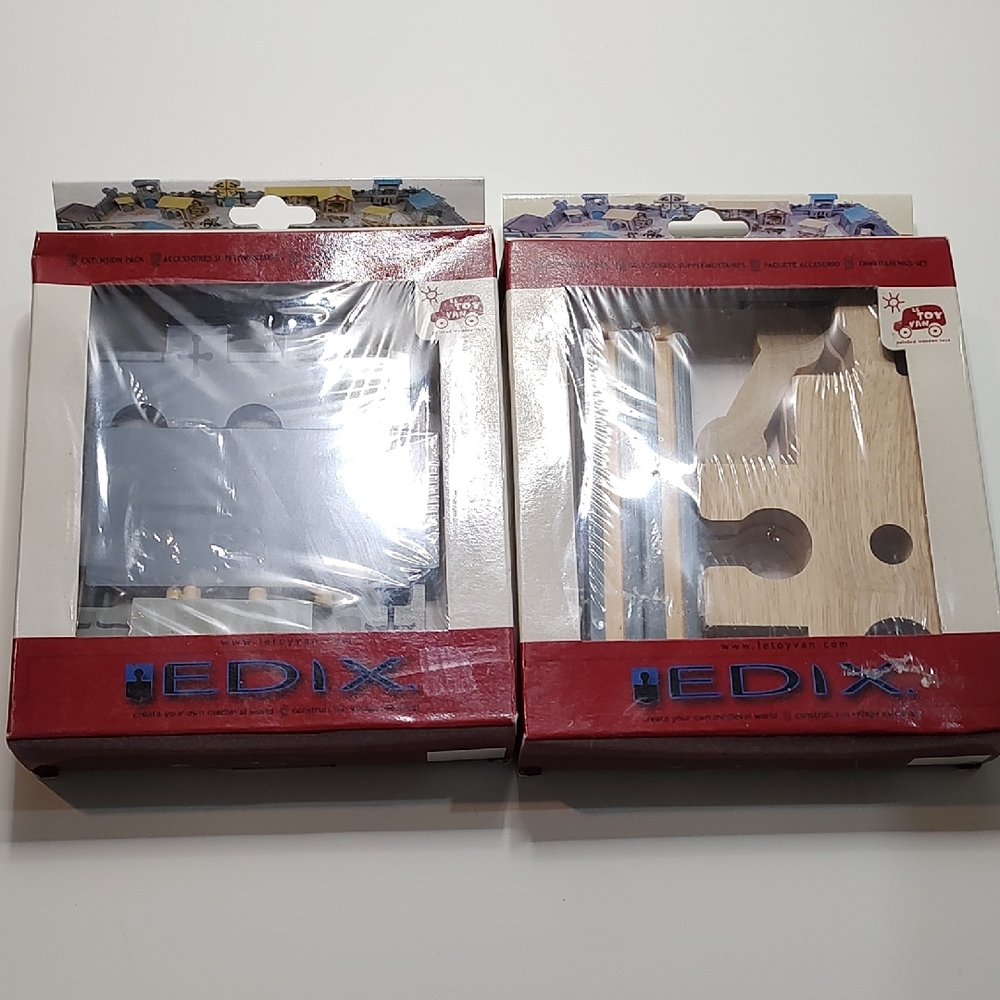 EDIX Wooden Toy Set Build Your Medieval Castle Lot Of 2